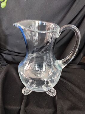 Clear Glass Footed Pitcher - Elegant Serveware